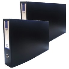 A3 D型環 橫式合紙活頁夾 7cm, 黑色, 2個
