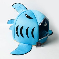 DING DONG PET 鯊魚造型寵物窩, 藍色