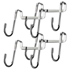 小麥購物 不鏽鋼S型櫥櫃門後雙掛勾 L2214 4個, 1組, 銀色