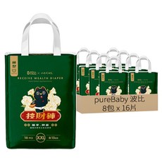 pureBaby 波比 植萃抑菌接財紙尿褲 15kg以上, XXL, 128片