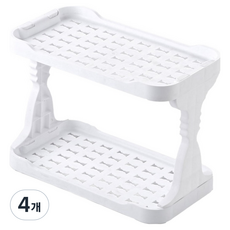 맙소샵 2단 구분 정리 심플 수납선반 ONE SIZE BRP2137, 화이트, 4개