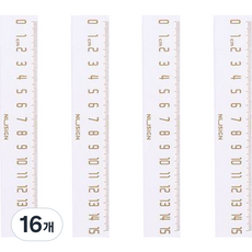 Deli Nusign ABS 刻度尺 15cm, 白色, 16個