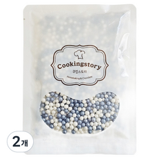 Cookingstory 閃亮珍珠藍色食用色素 白藍色糖珠, 100g, 2個