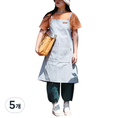 IAMPANDA 亞麻棉連身圍裙, 條紋, 5個