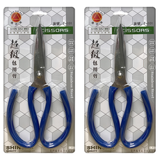 SHIN GIU ME 鑫吉美 包用剪-不鏽鋼, 銀色 + 藍色, 2支