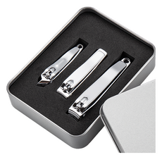 리빙홈디테일 스테인레스 손톱깍이 3종 세트, 실버, 1세트