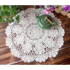 BILLY'S HOUSE 夏洛特花朵鉤織蕾絲墊, 40cm, 單一顏色