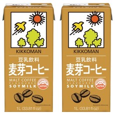 KIKKOMAN 龜甲萬 豆乳 麥芽咖啡風味 1L (33.81 fl oz), 1000ml, 2瓶