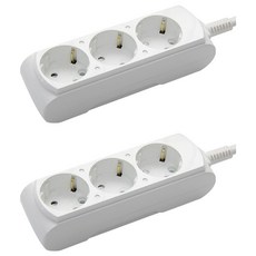 Gs&tap 接地型3號3孔延長線 + 安全蓋2p, 混合色, 2.5m, 2套