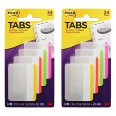 3M Post-it 利貼 可再貼超厚材質標籤 4色各6張, 24張, 2包