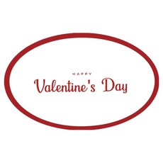 TINA PICNIC 橢圓形快樂情人節貼紙 100入, 白色, 1個