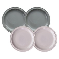 프렐류드 크리미 접시 2종 x 2p 세트 23cm, 1세트, 접시 인디핑크 2p + 그레이 2p, 혼합색상