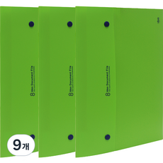 8분류 도큐멘트화일 단추형 A4, 연두색, 9개