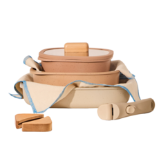 NEOFLAM 台灣原廠公司貨 FIKA Object Comfort系列 陶瓷塗層鍋7件組, 珊瑚橘, 陶瓷塗層鍋, 1組