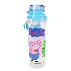 Peppa Pig 粉紅豬小妹 小巧吸管兒童水壺 附背帶 500ml, 銀色, 1瓶