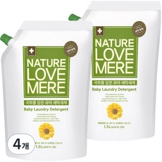 네이쳐러브메레 유아 국화 세제 리필형, 1.3L, 4개