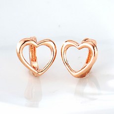 노이드비 여성용 925실버 드로잉 하트버튼 원터치 귀걸이 + 쇼핑백