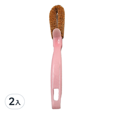 PAL天然椰子多功能刷 天然纖維刷毛溫和清潔 多功能設計方便實用, 顏色隨機, 2入