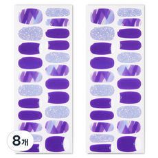 벨랑시 리얼 젤 네일 스트립 프리미엄 네일스티커 22p, 아쿠아마린브러시, 8개