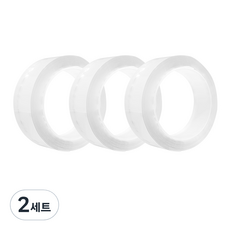 自然公園魔法星星凝膠超強力雙面膠帶 1mm*30mm*3m 3入+1mm*15mm*3m, 透明, 2組