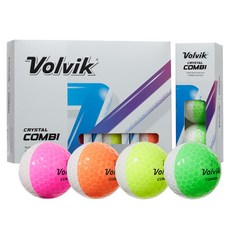 Volvik Crystal雙色拼接三層式彩色高爾夫球, 12入
