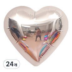 메리벨르 파티 글로우 하트 풍선 30cm, 실버, 24개