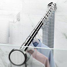 HigherDeco 不鏽鋼浴簾伸縮桿, 銀色