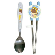 LE BARN Cotton Bear兒童用湯匙雙手矯正筷, 1個, 混合顏色