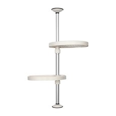 生活采家 空間對應吸盤式伸縮二層置物架 - ABS材質, 象牙白, 1組