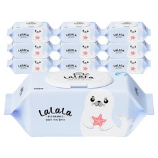 랄랄라 비데 물티슈 캡형, 65g, 100매, 10개