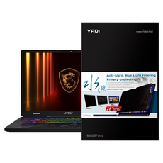YADI 亞第 插卡隱貼16：10 水之鏡防窺片 MSI Pulse A16 AI+ C3HWFKG專用 PF4PPB-W160, 透明, 1個, 16in