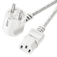 코드웨이 국산 AC 10A 전원코드 파워케이블 화이트, 1개, 1.8m