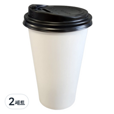 Draw Life 無印刷紙杯 470ml*50入+PS蓋 黑色 50入組, 2組