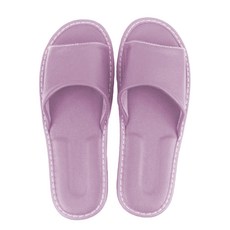 頭層牛皮防滑室內拖鞋 男女尺寸 厚底緩衝, 25cm, 淡紫, 1雙