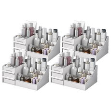 小麥購物 化妝品收納盒 C210 25.5 x 15.5 x 11.5cm 279g, 亮白色, 4個