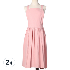 쏘앤영 공주풍 기름때 방지 앞치마, 핑크, 2개