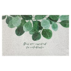 絲圈防髒刮泥地墊, 清新綠葉, 1張