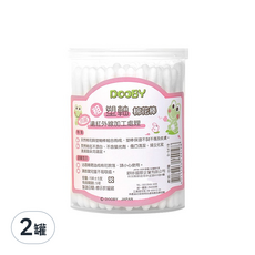 DOOBY 大眼蛙 抗菌塑軸棉棒 粗軸, 150支, 2罐
