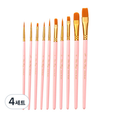 메이크마인 나일론 브러쉬 아크릴 다기능 유화미술붓 세트 핑크, 1, 2/0, 2, 2, 5, 6, 4, 8, 5/8, 4세트