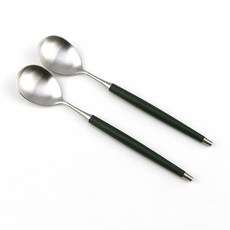 Nonghyup Bogen 韓國製造 Le Bien 緞面餐具湯匙, 2個, 湯匙 2p, 深綠色
