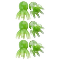 All Day頭皮刮痧頭皮筋膜章魚指壓按摩器, 綠色, 6個