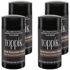 TOppiK 增髮纖維 3g, 淺棕色 MED BROWN, 4瓶