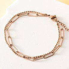 noid-b 女性醫療鋼細鏈球鏈雙層手鍊