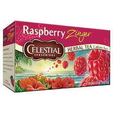 CELESTIAL SEASONINGS 詩尚草本 覆盆子活力茶，無咖啡因草本茶, 2.25g, 20包, 1盒