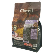 O'loveit 歐力 全齡貓 護膚美毛無榖天然貓糧, 雞肉 + 鮭魚, 2kg, 1袋