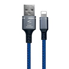 iLeco Lightning超耐用快充線 USB A to Lightning, 2m, 藍色, 1個