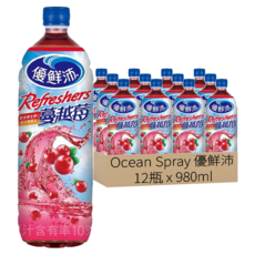 Ocean Spray 優鮮沛 蔓越莓綜合果汁, 980ml, 12瓶