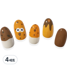 힙칙 네일드 잇 세미 큐어 젤 네일 스트립 세트, 쿠키 크럼블, 4세트