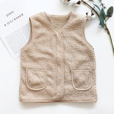 woojooi 兒童毛絨拉鍊背心