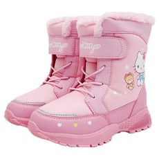 SHOELAMODE 兒童款 Hello Kitty 愛心 Baroin 發光保暖靴